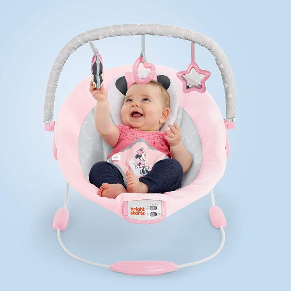 Disney Baby 12206 Sdraietta Minnie Rosy Skies, Arco Giochi Con Tre Giocattoli, 58.4 x 48.3 x 58.4 cm - immagine 2