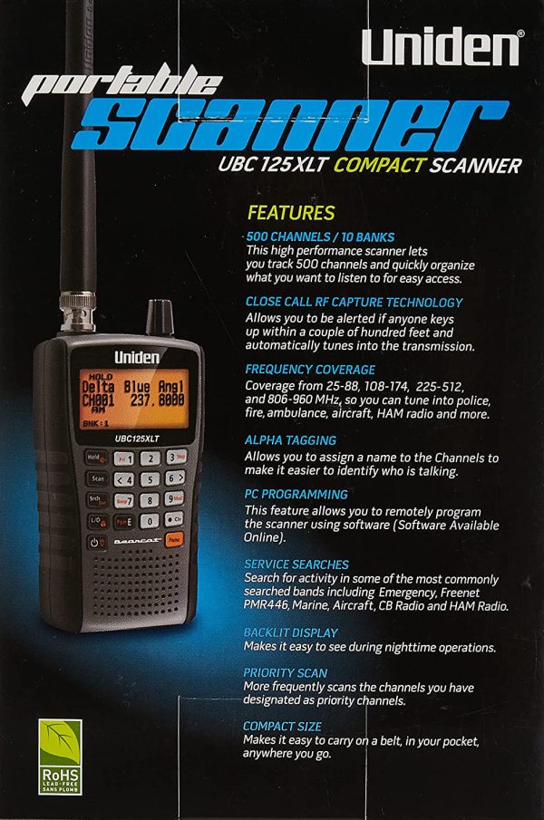 125XLT - Scanner a banda larga professionale (radio CB, AIR, UHF, VHF)