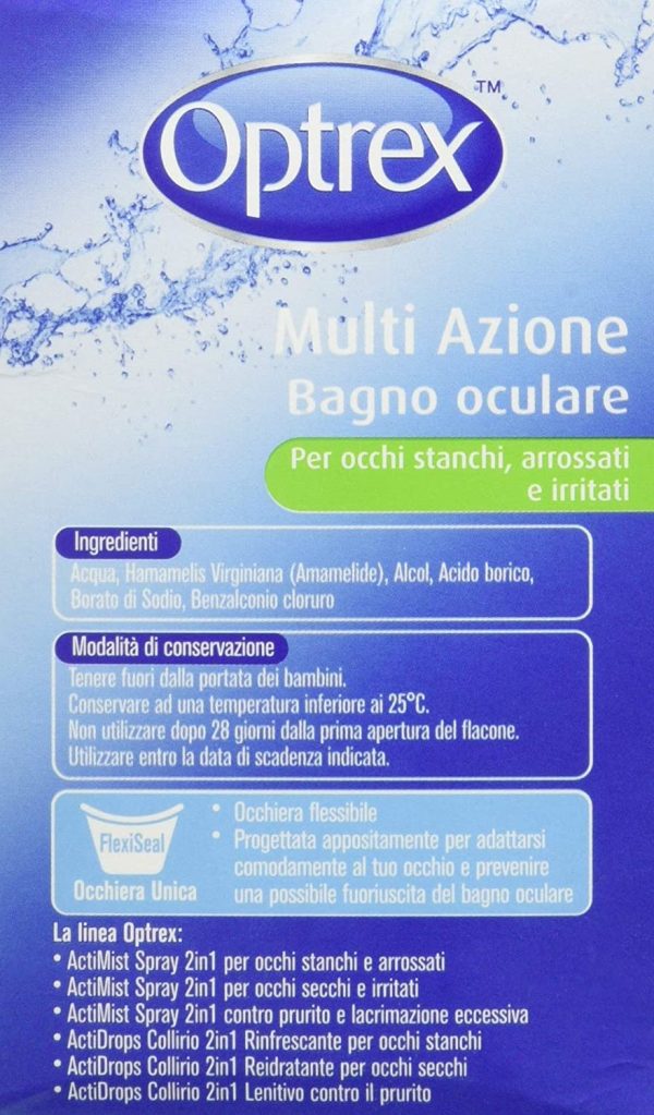 Optrex Bagno Oculare Multi Azione per Occhi Stanchi, Arrossati e Irritati, 110 ml - immagine 3