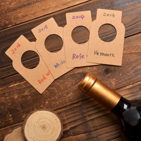 Etichette della bottiglia di vino della carta kraft - 200 etichette della cantina per vini della carta comune di conteggio - immagine 3