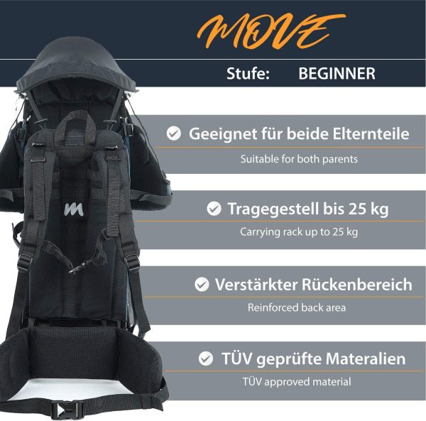 MONTIS MOVE, zaino porta bimbo, fino a 25 kg, 2180 g, blu - immagine 3