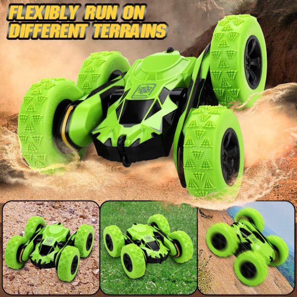 Fivejoy Macchina Telecomandata per Bambini, 4WD RC Auto Telecomando per Bambini Auto Acrobatica RC Stunt Car, Fuori Strada 2.4GHZ Auto Racer, Ricaricabile Macchina per Bambini Veicoli Giocattoli - immagine 4