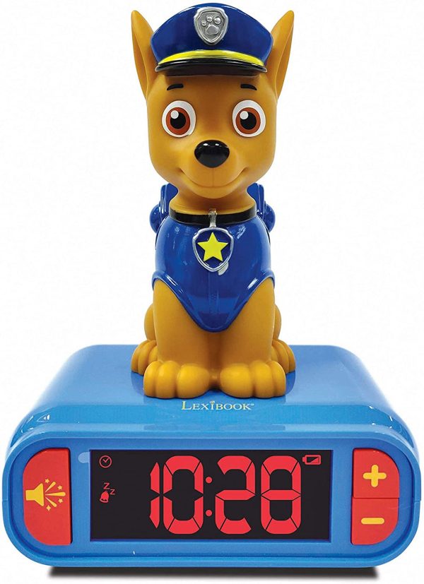 Sveglia digitale La Squadra dei Cuccioli per Bambini con Luce Notturna Snooze e Suoni, Orologio per Bambini, Chase Luminoso Paw Patrol Marshall Cane Colore Blu - RL800PA - immagine 2