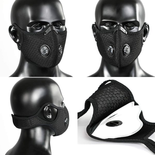 Pioneeryao Maschera di Polvere Sportiva Ciclismo in Esecuzione Maschera da Esterno Maschera Maschera di Formazione per Uomini e Donne - immagine 3