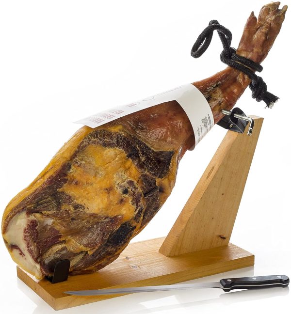 Prosciutto Spagnolo Serrano (Spalla) Riserva Semidisossato 4 - 4.5 Kg + Porta Prosciutto + Coltello - Jamon Serrano - immagine 7