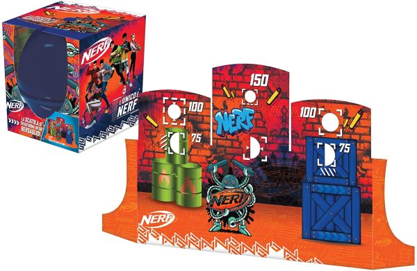 Hasbro Sorpresovo Nerf 2022 - Uovo con sorprese e Scatola che si trasforma in Set di Bersagli, Multicolore - immagine 4