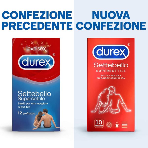 Durex Settebello Super Sottile Preservativi ad Alta Sensibilit?? (0,055 mm), 10 Profilattici - immagine 3