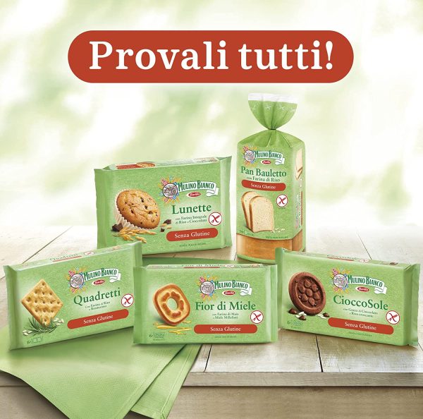 Mulino Bianco Lunette Tortina Senza Glutine con Farina Integrale di Riso e Gocce di Cioccolato, Merenda Senza Glutine e Senza Olio di Palma, Confezione con 4 Monoporzioni - immagine 5