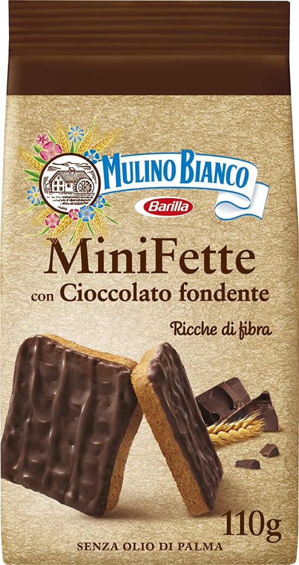 Mulino Bianco Mini Fette Integrali con Cioccolato Fondente, per una Pausa Golosa Quando e Dove Vuoi, 110 g - immagine 2