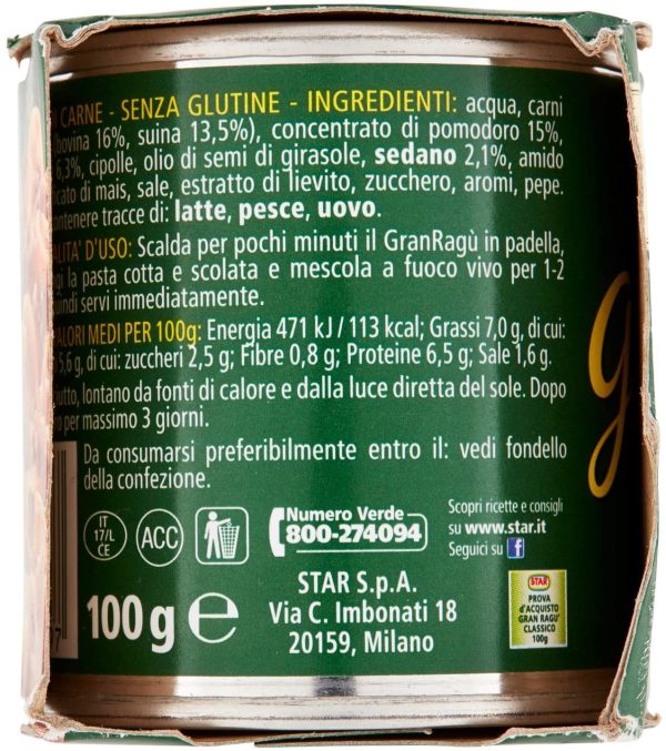 STAR Il Mio GranRag?? Classico, 3 x 100g, rag?? preparato secondo la tradizione, 100% carne italiana controllata e selezionata. Senza conservanti e senza glutine. - immagine 4