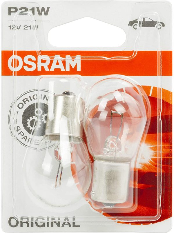 OSRAM Original 12V P21W lampada ausiliaria alogena 7506-02B in Blister doppio - immagine 4