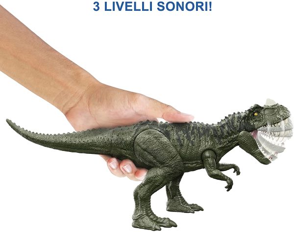 Jurassic World - Dinosauro Super Ruggito Snodato, Giocattolo per Bambini 4+ Anni, HCL92 - immagine 4