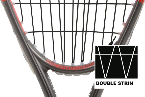 Racchetta da Squash Inspire T 1000 von Unsquashable, Ideale per Principianti di Pipistrello con Double Stringing System, Modello 2017 ?C 2018, 296095 - immagine 4