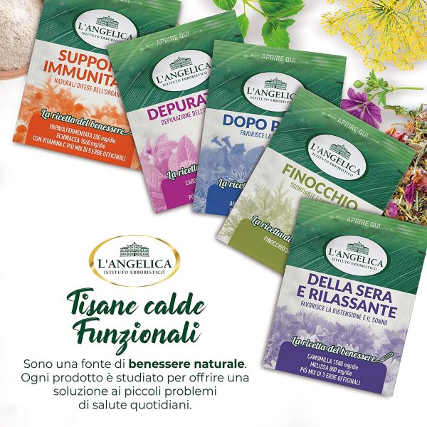 L'Angelica, Calendario dell'Avvento, 24 Giorni di Coccole e Benessere, Cofanetto con 24 Tisane fra cui Tisane Fredde, Calde, Emozioni al Cacao, Tisane Calde Funzionali e Tisane Calde Superfood - immagine 5