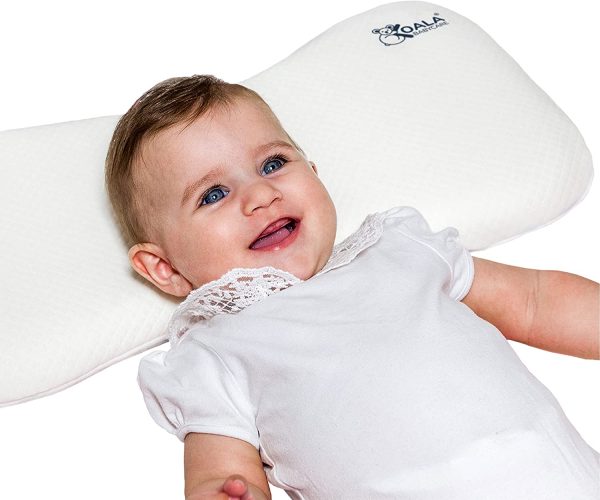 Cuscino Neonato Plagiocefalia fino a 36 Mesi Sfoderabile (con due Federe) per il lettino - Aiuta a prevenire e trattare la Testa Piatta in Memory Foam - Bianco - Design Registrato KBC? - immagine 4