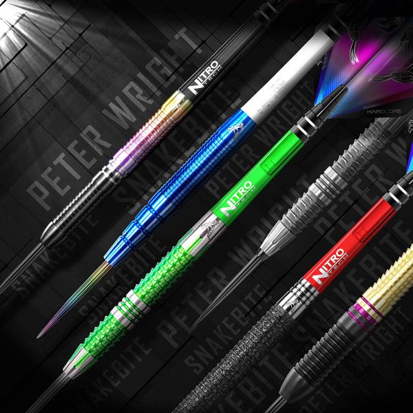 RED DRAGON Peter Wright : 22g o 24g Steeltip o 18g Softip Freccette Tungsteno con Punta Acciacio, Voli e Freccette Aste - immagine 7