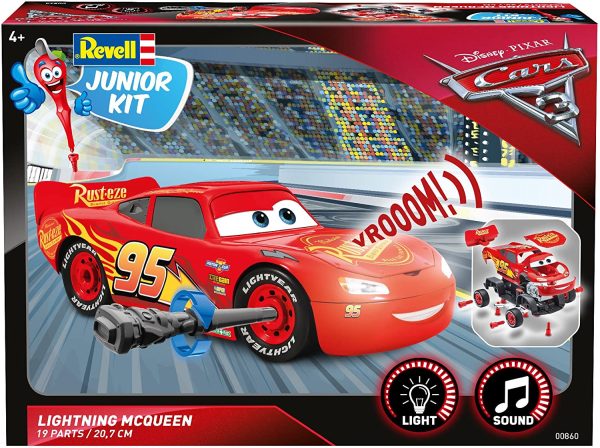 Revell McQueen The Movie Cars 3 Lightning MC Queen Junior Kit Luci/Suoni RC, Colore Rosso, RV00860 - immagine 2