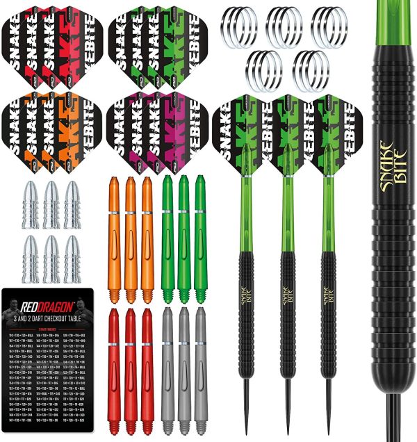 RED DRAGON Peter Wright Snakebite Ultimate 50 Piece Set?? - immagine 4