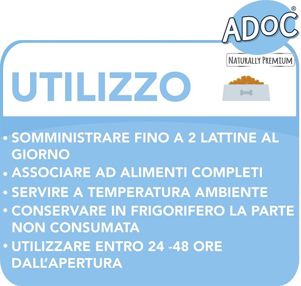 Adoc - Cibo Umido per Gatti Adulti con Ingredienti Naturali Pollo con Prosciutto - 24 lattine da 85gr