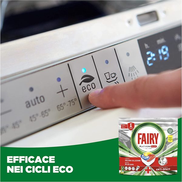 Fairy Platinum Plus Pastiglie Lavastoviglie,176 Lavaggi,4x44Capsule Lavastoviglie,Detersivo Lavastoviglie al Limone, L'Ottima Pulizia Di Fairy Per Stoviglie, Tecnologia Anti-Opaco con Azione Brillante - immagine 5