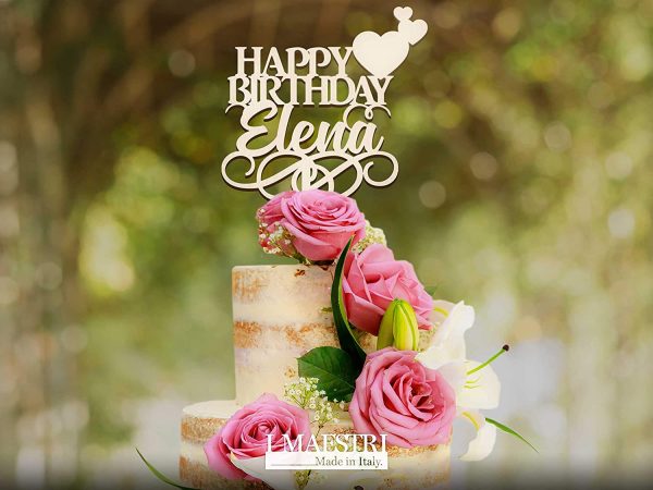 Cake topper HAPPY BIRTHDAY personalizzabile con nome - I MAESTRI - immagine 5