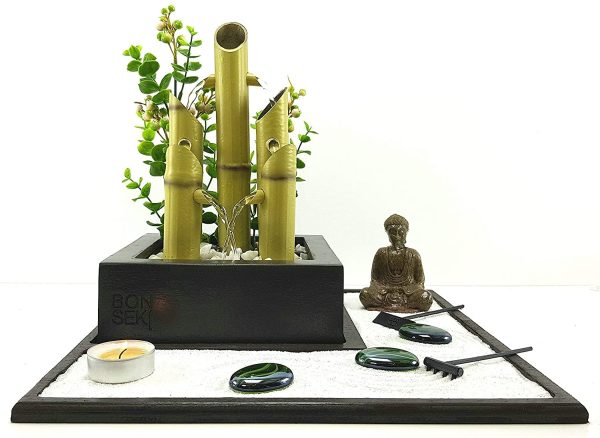 Bonseki? Fontana zen Elegance, Giardino zen da tavolo con fontanella, Personalizzabile, visualizza le opzioni. - immagine 2