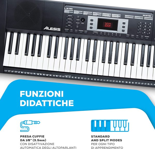 Alesis Melody 61 - Pianola, Tastiera Musicale Portatile con Cuffie, Casse Integrate, Microfono, Stand, Leggio, Sgabello e 61 Tasti - immagine 5