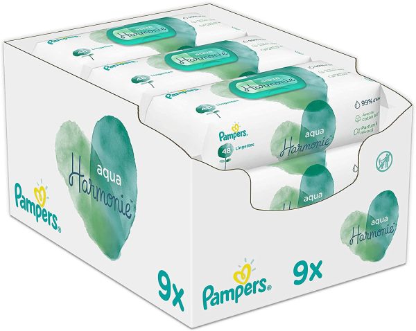 Pampers Aquapure Salviette Per Neonati 9 Imballaggio = 432 Salviette Per Neonati - 3720 Gr - immagine 9