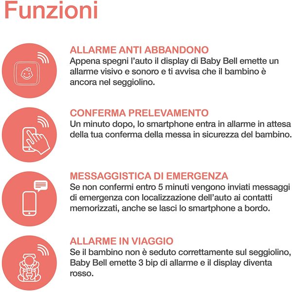 Dispositivo anti abbandono Steelmate Baby Bell | funziona anche senza smartphone - immagine 2