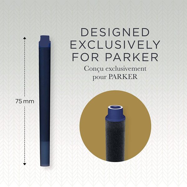 PARKER Quink Ricariche per Penne Stilografiche, Cartucce Lunghe, Blu, Confezione da 5 - immagine 4