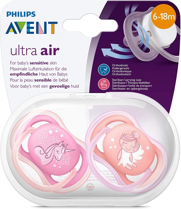 Philips Avent SCF345/22 Succhietti Ultra Air 6 - 18 m, Femmina, Fairy - immagine 2