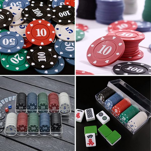 Fiches Da Gioco In Plastica Fiches Da Bingo Fiches Da Poker Plastica Casin?? Fiches Da Poker con Scatola per Bambini Apprendimento Pennarelli Ricompensa Poker Chips Party Carnival 100 Pezzi 5 Colori - immagine 3