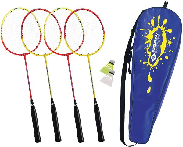 Schildkr?t Funsports, Schildkr?t Set da Badminton per 4 Giocatori, 4 Racchette, 2 Volani, in Una Custodia da Trasporto, 970904, Multicolore, m - immagine 4