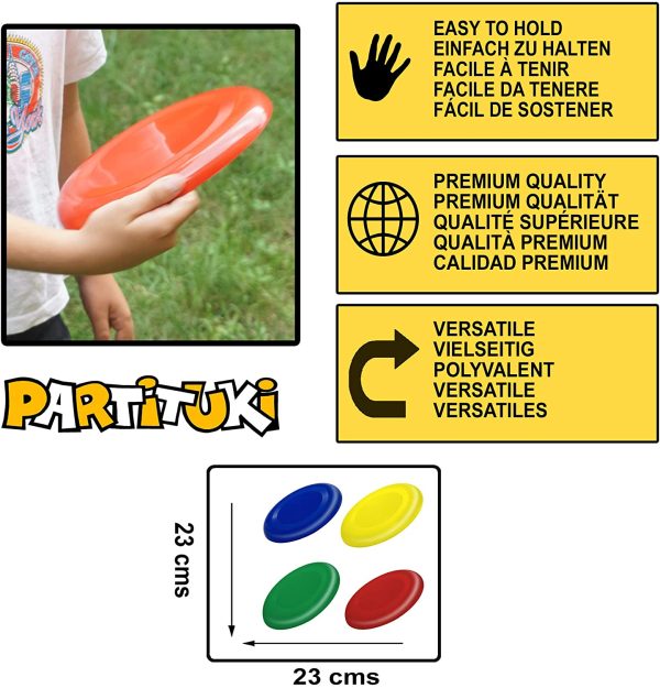 Partituki Set di 4 dischi volanti per bambini, molto facili da afferrare, molto pi?? sicuri rispetto ai frisbee standard, anelli volanti per bambini - immagine 2