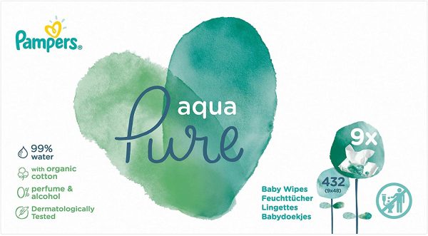 Pampers Aquapure Salviette Per Neonati 9 Imballaggio = 432 Salviette Per Neonati - 3720 Gr - immagine 7