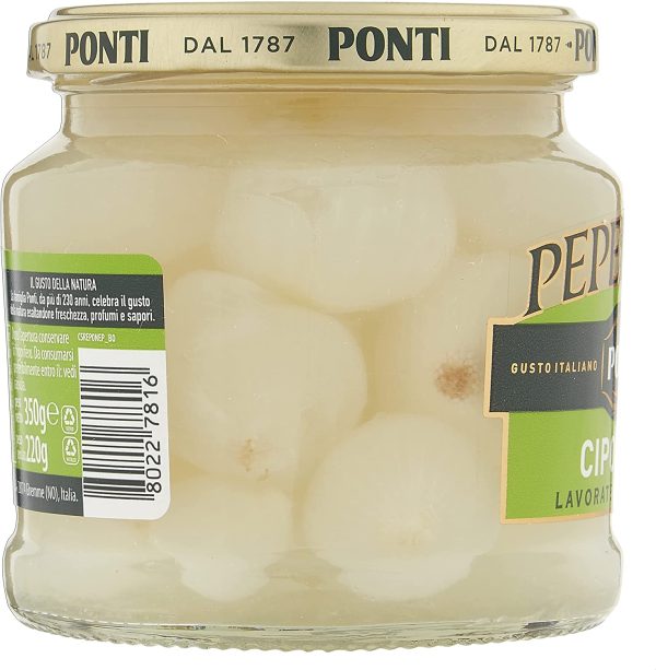 Ponti Cipolline Borettane Peperlizia, Cipolline in agrodolce barattolo da 350 g, Cipolle agrodolce come contorno per insalate, carne e pesce, Set da 6 - immagine 8