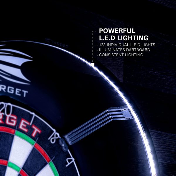 Target Darts Corona Vision - Sistema di illuminazione per freccette, colore: nero, bianco