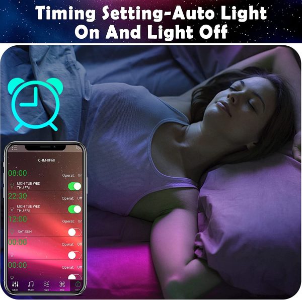 LED Striscia 10M, Intelligente Led Strisce con 44 Tasti Telecomando, LED Strip RGB con App Controllo Modalit?? Musica e Mic, Luci a LED Colorate da Camera/Decorazioni/Cucina/Bar/Festa/Letto - immagine 6