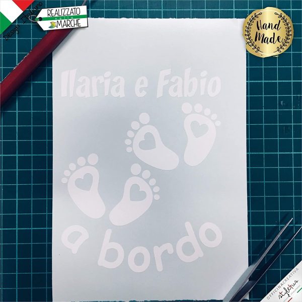 Adesivo piedini Bimbi a Bordo personalizzabile - immagine 4