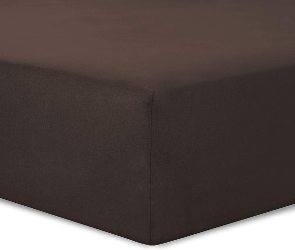 Lenzuola con angoli VISION Cioccolato 140x190cm - 100% Coton - - immagine 2