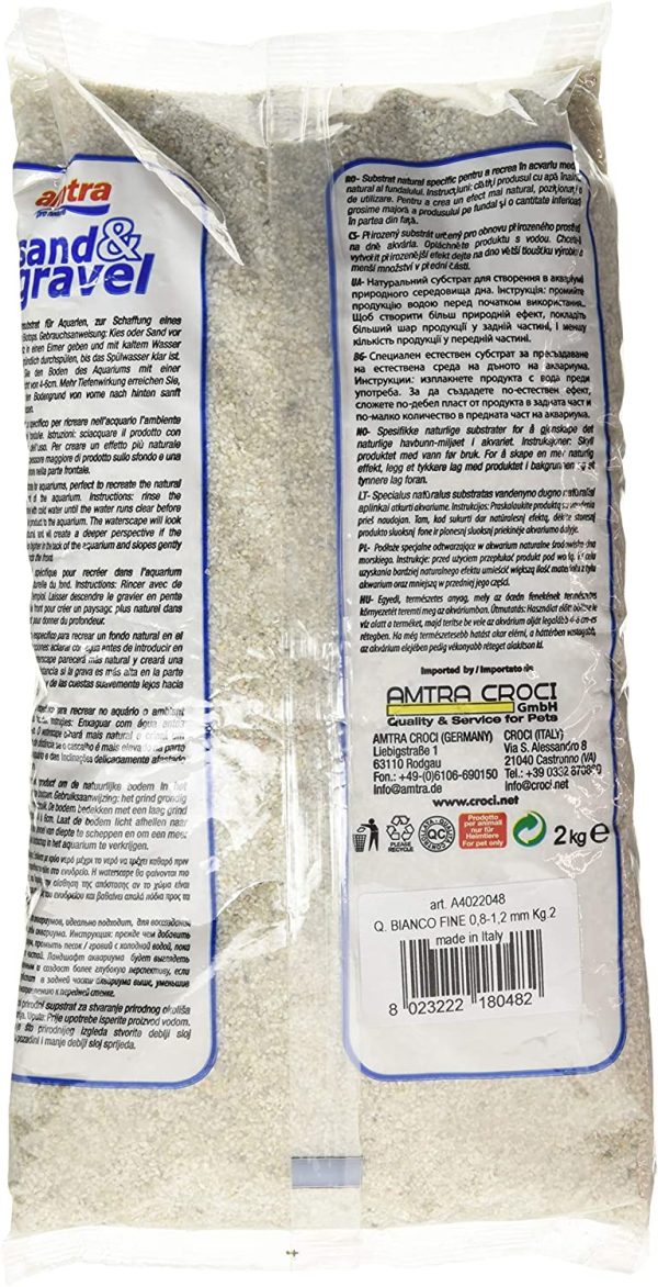 Amtra Fine Quarzo per Acquari, Bianco, 2 Kg