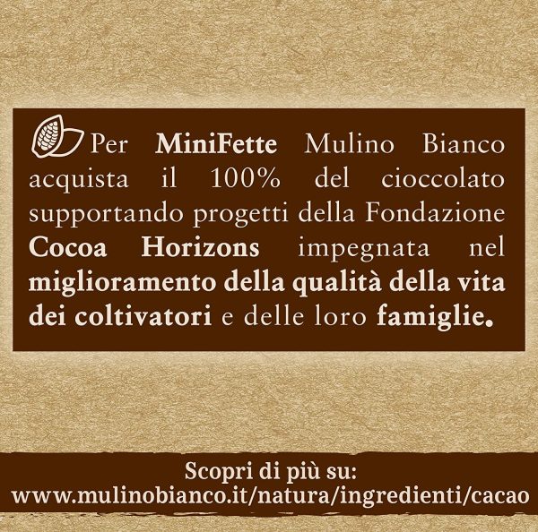 Mulino Bianco Mini Fette Integrali con Cioccolato Fondente, per una Pausa Golosa Quando e Dove Vuoi, 110 g