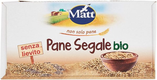 Matt, Pan Segale Bio, Pane di Segale con Semi di Segale Integrale e Semi di Girasole, Senza Lievito e Ricco di Fibre, Alimentazione Sana, Confezione con 10 Monoporzioni da 2 Fette, 500 g