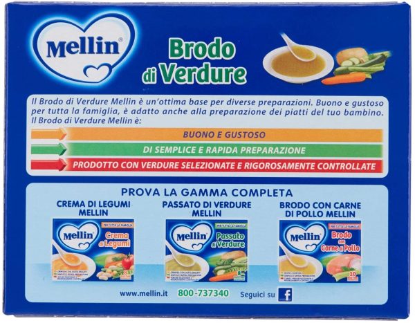 Mellin Brodo Verdure, 10 x 8g