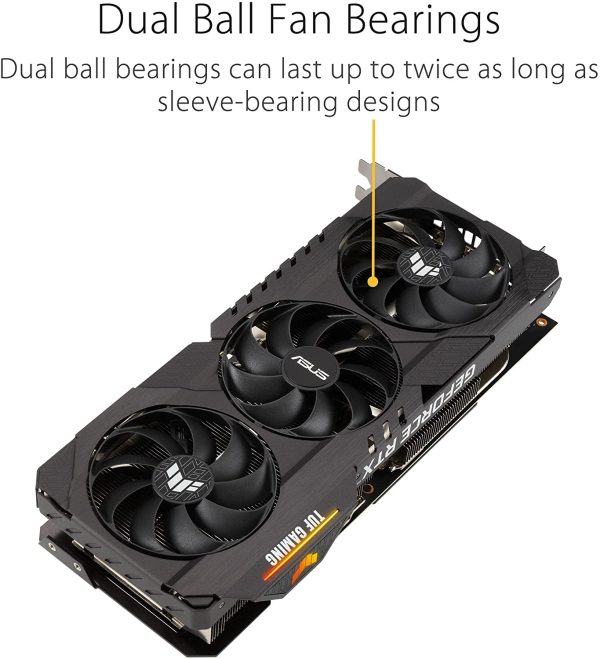 TUF Gaming GeForce RTX 3070 Ti OC Edition Scheda Grafica, 8 GB GDDR6X, PCIe 4.0, 2 HDMI 2.1, 3 DisplayPort 1.4a, OpenGL 4.6, Overclock, Tre Ventole, PSU Consigliata 750W, GPU Tweak II, Nero - immagine 5