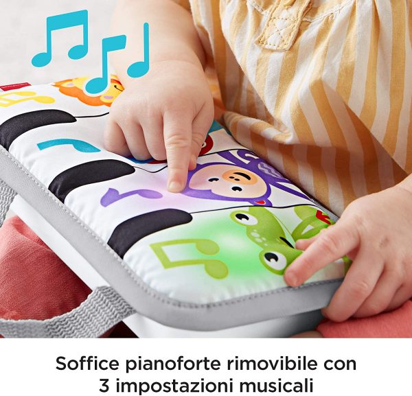 Fisher Price Pianoforte Soffice dei Piccoli Musicisti, Cuscino con 30 Canzoncine, Giocattolo per Neonati 0+ Mesi, GJD17 - immagine 5