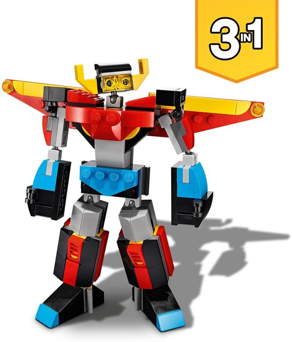 LEGO Creator 3in1 Super Robot, Set di Costruzioni in Mattoncini, Aereo e Drago Giocattolo per Bambini dai 6 Anni in su, con Parti Regolabili, 31124 - immagine 3