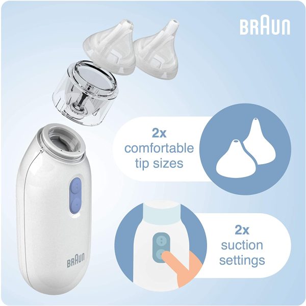 Braun BNA100EU Aspiratore Nasale 1 per Tutte le Et?? da 0+, Due Impostazioni Delicate - immagine 5