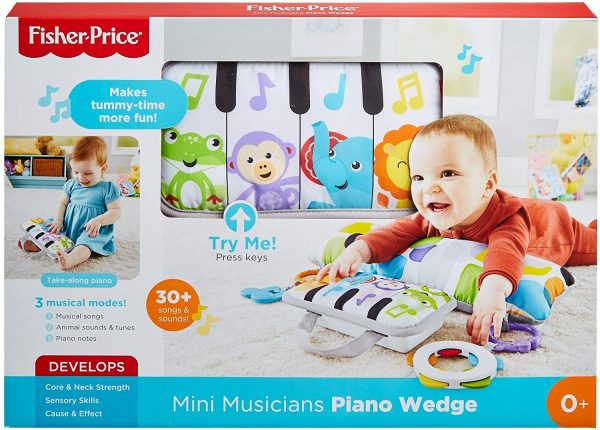 Fisher Price Pianoforte Soffice dei Piccoli Musicisti, Cuscino con 30 Canzoncine, Giocattolo per Neonati 0+ Mesi, GJD17 - immagine 4