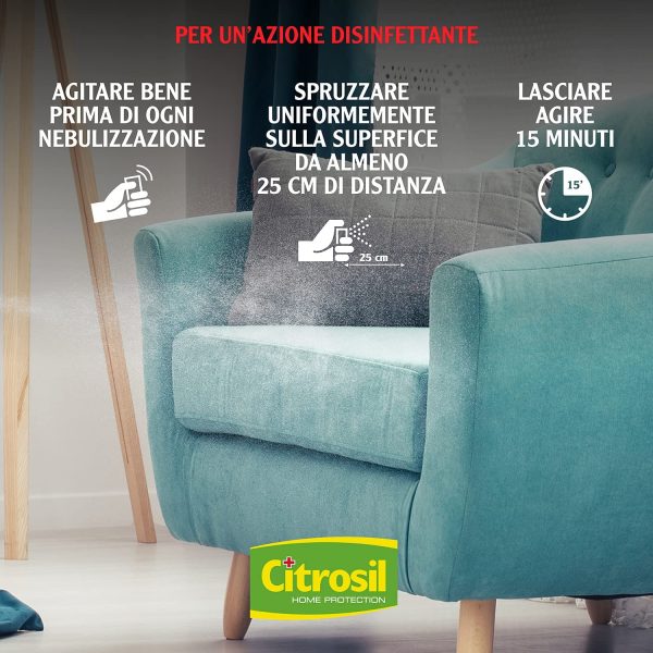 Citrosil Home Protection - Spray Disinfettante Superfici Multiuso, Elimina Fino al 99,9% dei Batteri, con Vere Essenze di Agrumi, 300 ml x 3 Confezioni - immagine 7